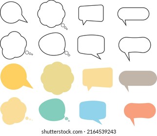 Hand-drawn speech bubble vector set