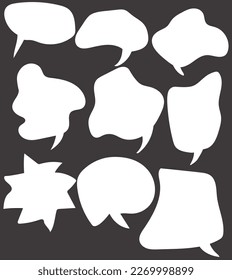 Hand-drawn speech bubble vector set