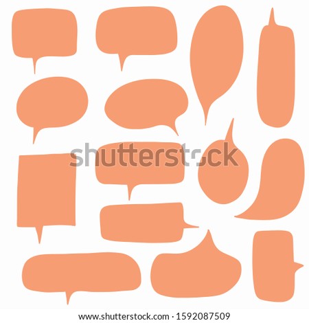 Hand-drawn speech bubble vector set.