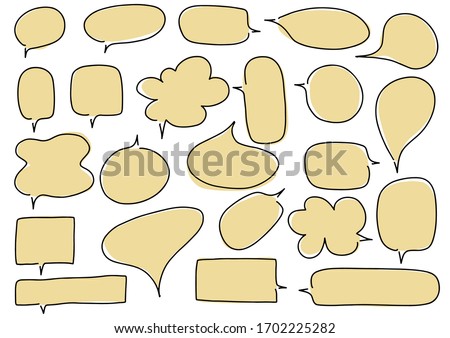 Hand-drawn speech bubble vector set.