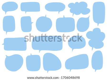 Hand-drawn speech bubble vector set.