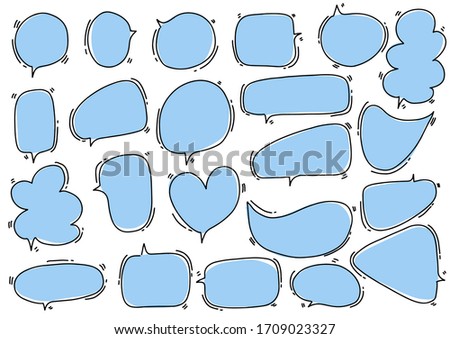 Hand-drawn speech bubble vector set.
