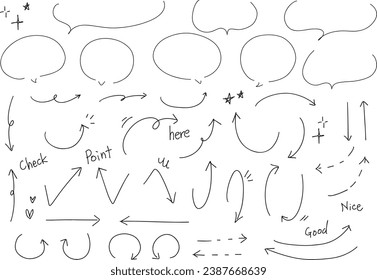 Hand-Drawn Speech Bubbles, Arrows, and Embellishments Set