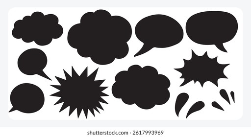 Handdrawn Speech Bubbles and Doodle Signs, Doodle set element, Hand drawn set, quotes, comic bubbles, doodle speech, 