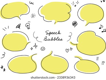 Hand-Drawn Speech Bubbles and Embellishments Set