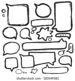 Hand-drawn speech bubbles illustration