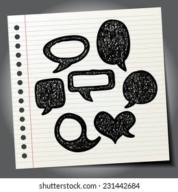 Hand-drawn speech bubbles illustration