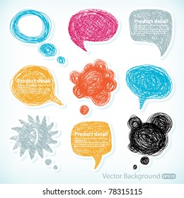 Hand-drawn speech bubbles illustration