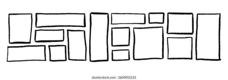 Hand-drawn speech bubbles with organic textbox shapes. Doodle-style dialog frames, talk tags and vector line designs. Flat vector illustration isolated on white background.