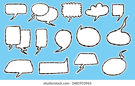 Hand-Drawn Speech Bubbles Vector Illustration - Comic Style Dialog Balloons
