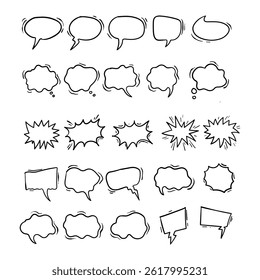 Hand-Drawn Speech and Thought Bubbles for Comics templates design