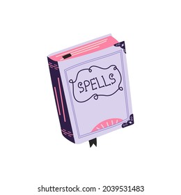 Hand-drawn spell book. Halloween witch concept