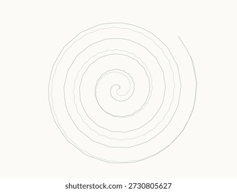 Hand-drawn spiral pattern in clean, minimalist style on plain background, monochromatic design with intricate texture details