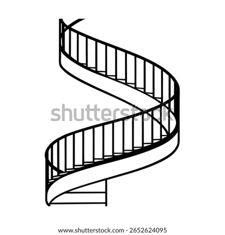 Handdrawn Spiral Staircase on Architectural Design stairs graphic