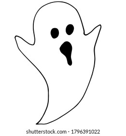 Ghost Icon Cartoon Character Cute Halloween Stock Vector (Royalty Free ...