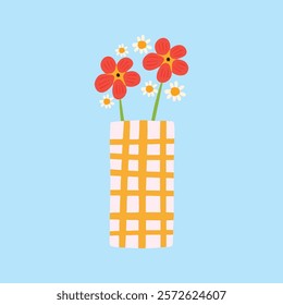 Hand-drawn Spring Elegant Flower Vase Vector