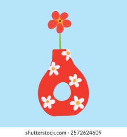 Hand-drawn Spring Elegant Flower Vase Vector