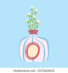 Hand-drawn Spring Elegant Flower Vase Vector