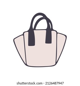 Hand-drawn spring women's clothing, bag. Vector illustration in pastel colors isolated on a white background.