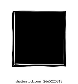Marco cuadrado dibujado a mano: Vector de borde de tinta rugosa para carteles, bordes de fotos y diseños de álbumes de recortes