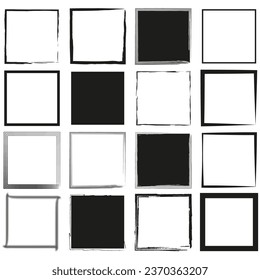 Handdrawn square frame. Vector illustration. EPS 10.