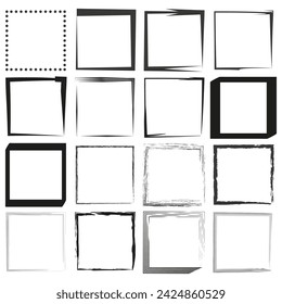 Handdrawn square frame. Vector illustration. EPS 10.