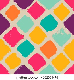 Hand-drawn square seamless pattern