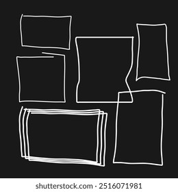 Hand-drawn square shapes for retro-inspired graphic illustrations