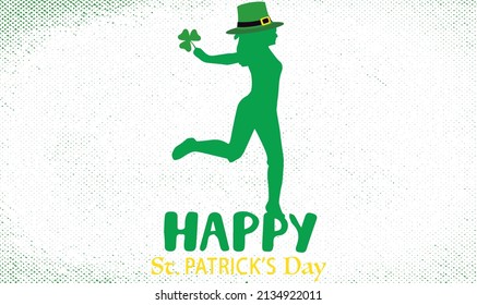 Hand-drawn st. patrick's day lettering free vector.Saint Patrick's Day card, background. Vector stock illustration. Festive design for print, poster, flyer, party invitation, icon, sign illustration.