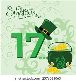 Hand-drawn St. Patrick's day lettering illustration