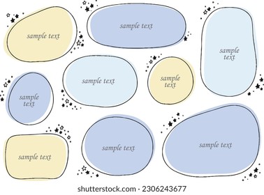 Hand-drawn star balloon set pastel colors