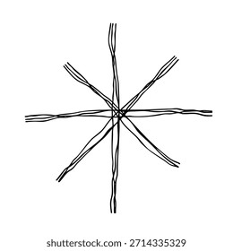 Icono de estrella dibujado a mano Ilustración vectorial monocromática con múltiples líneas superpuestas