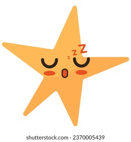 Hand-drawn star kawaii element. Vector icon