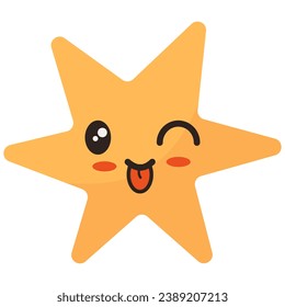 Handgezeichnetes Sternchen Kawaii-Element. Vektorsymbol