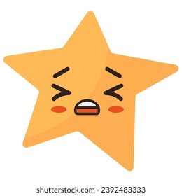 Estrella dibujada a mano de elemento kawaii. Icono de vector