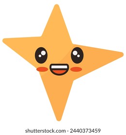 Hand-drawn star kawaii element. Vector icon
