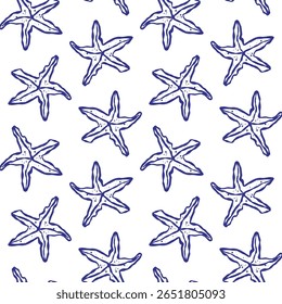 Design desenhado à mão de estrelas-do-mar e recifes subaquáticos capturando elementos costeiros e oceânicos. ilustração de uma tartaruga marinha nadando graciosamente em águas tropicais. 
