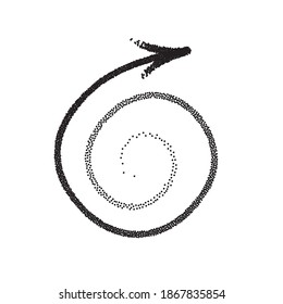 Handdrawn stipple arrow vector in sketch style isolated on white background. Arrows pencil vector illustration.