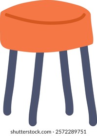 Handdrawn Stool Furniture Vector Illustration