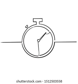 handdrawn Stopwatch icon design template doodle vector