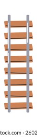 Hand-drawn straight railway road section