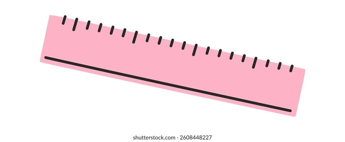 Hand-drawn straight ruler measuring tool