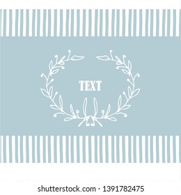 Hand-drawn striped seamless pattern with decorative frame for text. vector illustration