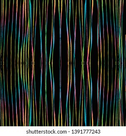 Hand-drawn striped seamless texture. color vector illustration