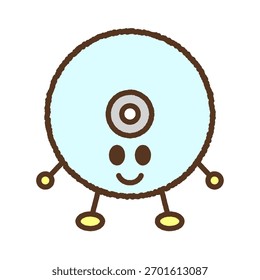 Ilustração de ícone único de caractere de estilo desenhado à mão - DISC