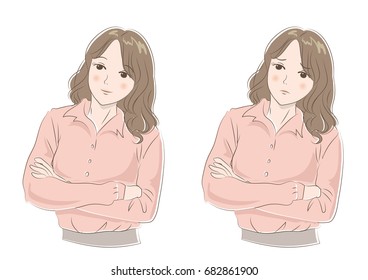Hand-drawn style female set