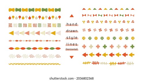 hand-drawn style geometric line set