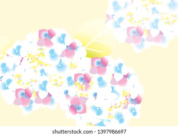 Handgezeichnetes Hortensien-Illustrationsdesign (helle und sanfte Farben)