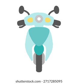 Icono de estilo dibujado a mano - Vista frontal de una motocicleta