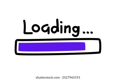 Hand-Drawn Style Loading Bar with Progress Indicator Illustration